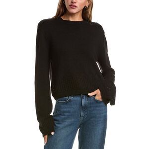 Luxe Always Womens  Pointelle Sweater, Black